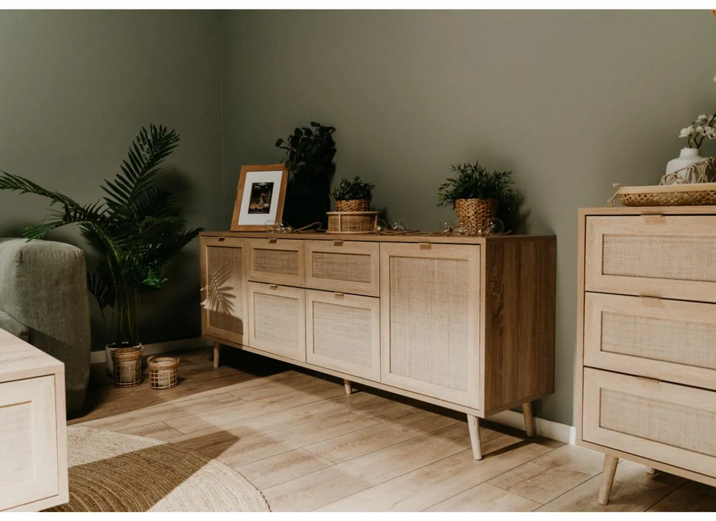 Dressoir Bali 180cm - melamine - sonoma eik- Dressoirs