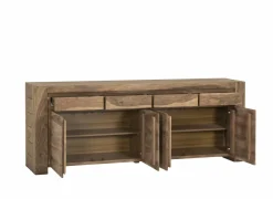 Dressoirs|Dressoir Carbone  225cm - sheesham massief & decor - naturel