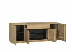 Dressoirs|Dressoir Caviar 225cm - eik massief & decor - naturel