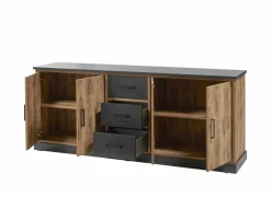 Dressoirs|Dressoir 226cm - decor - bruin & zwart