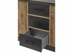 Dressoirs|Dressoir 226cm - decor - bruin & zwart