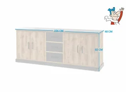 Dressoirs|Dressoir 226cm - decor - bruin & zwart