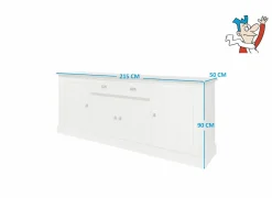 Dressoirs|Dressoir 215cm - decor - lariks & bruine eik