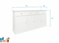 Dressoir 215cm - decor - lariks & bruine eik- Bijzetkasten|Bijzetkasten