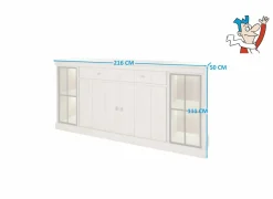 Dressoirs|Dressoir 216cm - decor - natuurlijke olm