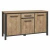 Dressoirs|Dressoir 158cm - decor - oranje teakhout & matzwart
