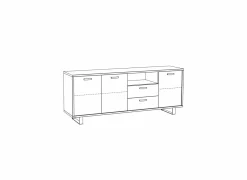 Dressoir Como 1 220cm - melamine - golden oak- Dressoirs