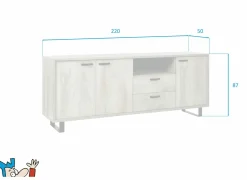 Dressoirs|Dressoir Como 2 220cm - melamine - humus eik