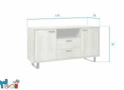 Dressoir Como 2 170cm - melamine - humus eik- Dressoirs