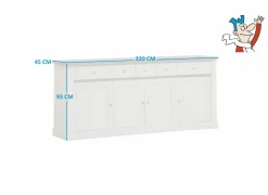 Dressoirs|Dressoir Eline 220cm - decor - white oak & autumn oak