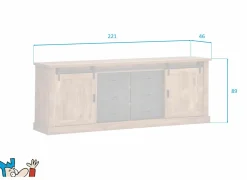 Dressoirs|Dressoir Elon 221cm - decor - acacia & zwart