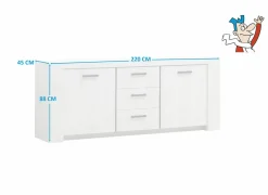 Dressoirs|Dressoir Elvis 220cm - decor - white oak