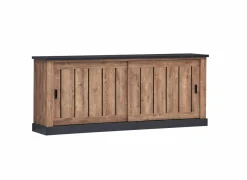 Dressoirs|Dressoir Etienne 221cm - decor - industriële eik & zwart