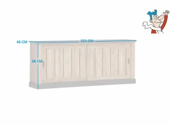 Dressoirs|Dressoir Etienne 221cm - decor - industriële eik & zwart