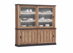 Dressoirs|Dressoir Etienne 221cm - decor - industriële eik & zwart
