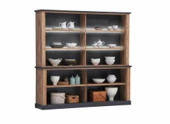 Dressoirs|Dressoir Etienne 221cm - decor - industriële eik & zwart