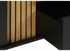 Dressoir Faro 216cm - melamine - structuur zwart- Dressoirs