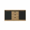 Dressoir Kaszimiro 173cm - decor - waterford eik & zwart- Dressoirs