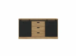 Dressoir Kaszimiro 173cm - decor - waterford eik & zwart- Dressoirs