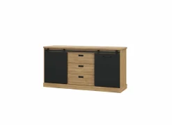 Dressoir Kaszimiro 173cm - decor - waterford eik & zwart- Dressoirs