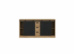 Dressoir Kaszimiro 173cm - decor - waterford eik & zwart- Dressoirs