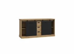 Dressoir Kaszimiro 173cm - decor - waterford eik & zwart- Dressoirs
