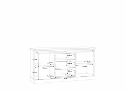 Dressoir Kaszimiro 173cm - decor - waterford eik & zwart- Dressoirs