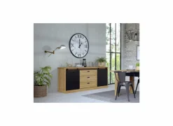 Dressoirs|Dressoir Kaszimiro 213cm - decor - waterford eik & zwart