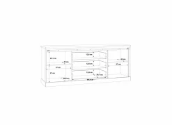 Dressoirs|Dressoir Kaszimiro 213cm - decor - waterford eik & zwart