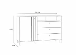 Dressoir Killarney 138cm - decor - mauvela oak & sand- Dressoirs