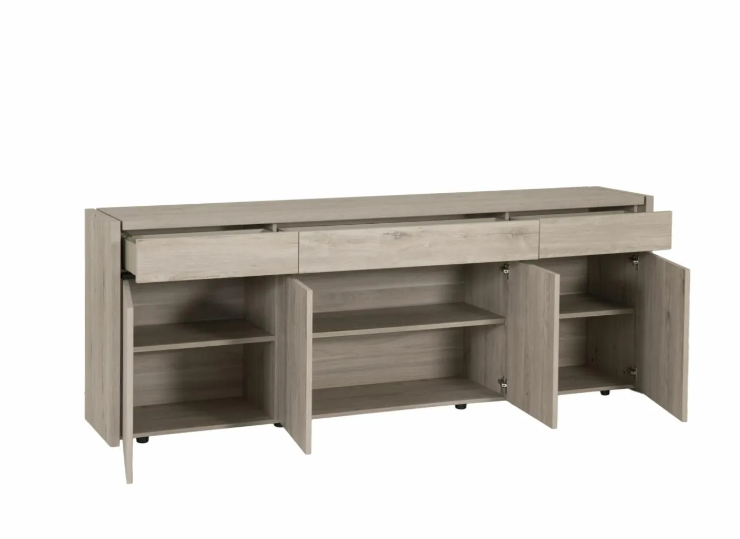 Dressoir Lucca 248cm - decor - millenium eik & lichtgrijs- Dressoirs