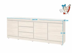 Dressoirs|Dressoir Marnix 248cm - decor - bruin