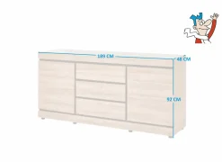 Dressoir Marnix 189cm - decor - bruin- Dressoirs