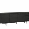Dressoirs|Dressoir Mauri 240cm - eik massief & decor - zwart
