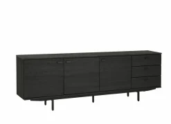 Dressoirs|Dressoir Mauri 240cm - eik massief & decor - zwart
