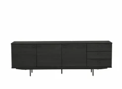 Dressoirs|Dressoir Mauri 240cm - eik massief & decor - zwart