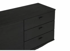Dressoirs|Dressoir Mauri 240cm - eik massief & decor - zwart