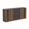 Dressoir Monaco 206cm - decor - saloon eik & zwart- Dressoirs