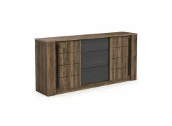Dressoir Monaco 206cm - decor - saloon eik & zwart- Dressoirs