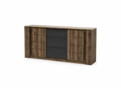 Dressoir Monaco 206cm - decor - saloon eik & zwart- Dressoirs