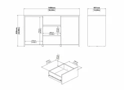 Dressoir Next 149cm - decor - wit & jackson hickory- Dressoirs