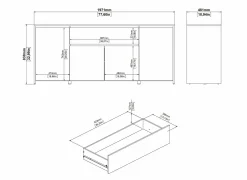 Dressoir Next 197cm - decor - wit & jackson hickory- Dressoirs