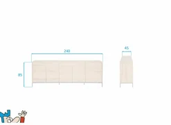 Dressoirs|Dressoir Nomade 240cm - eik massief & decor - naturel