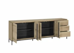 Dressoirs|Dressoir Nomade 240cm - eik massief & decor - naturel