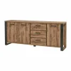 Dressoirs|Dressoir Onno 225cm - decor - bruin & zwart