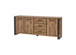 Dressoirs|Dressoir Onno 225cm - decor - bruin & zwart