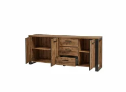 Dressoirs|Dressoir Onno 225cm - decor - bruin & zwart