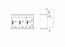 Dressoirs|Dressoir Paris 144cm - decor - wit