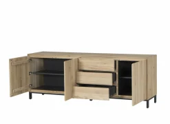 Dressoir Polar 225cm - eik massief & decor - naturel- Dressoirs