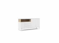 Dressoirs|Dressoir Roomers 176cm - spaanplaat - witte eik